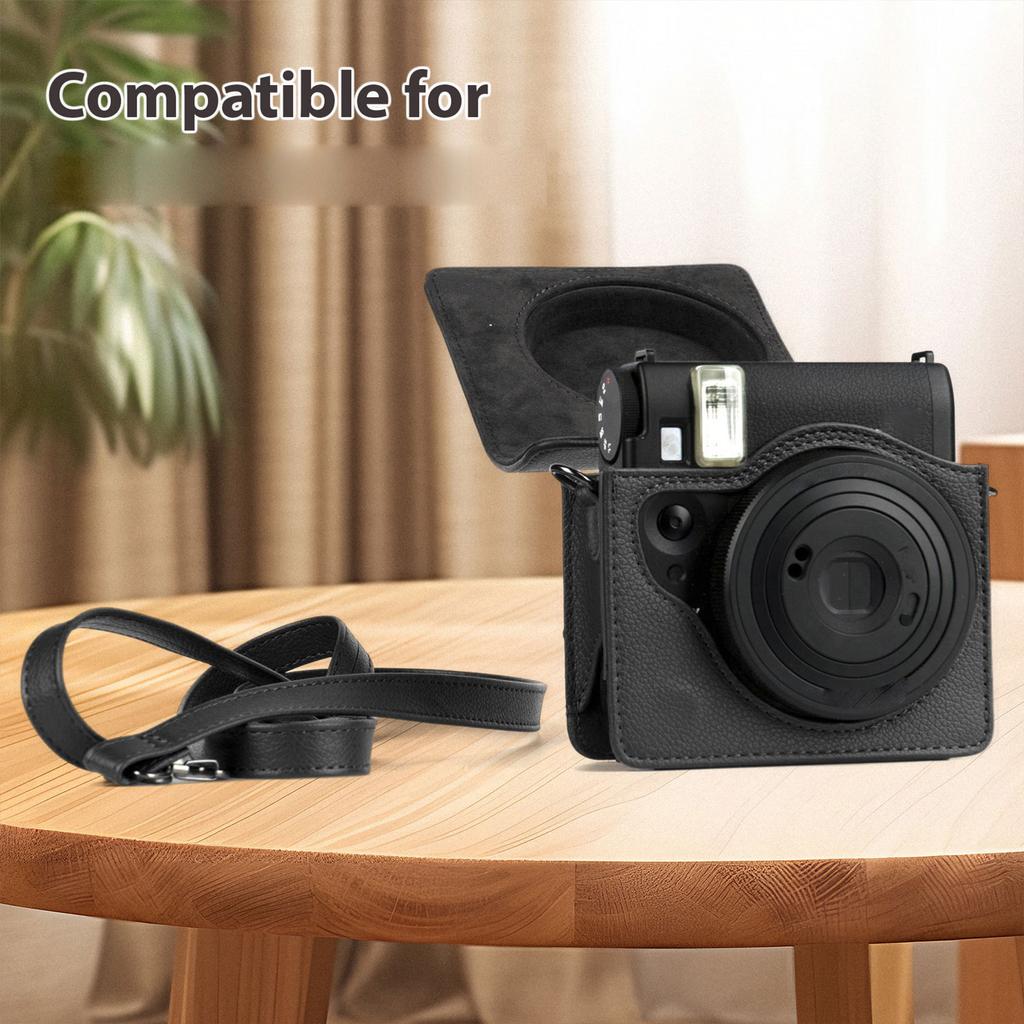 Portable Instant Camera Bag Camera Case Retro Style PU Leather Carrying Case Replacement for Fujifilm Fuji Instax Mini