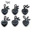 1PC 30mm Llavero Corazón de Piedra Natural Piedra de Cristal Curativo Cuarzo Rosa Joyería Borla Llavero Amuletos para Bolsos