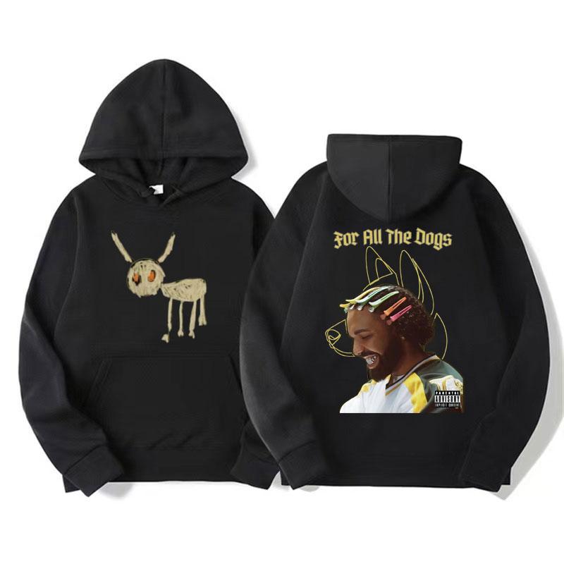 Rapper Drake for All The Dogs Letter Hoodie Men's Vintage Pullovers Sweatshirt Fashion Retro Oversized Hooded Streetwear