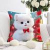 White Cat and Dog Pillowcase Dormitory Decoration Office Living Room Sofa Home Pillowcase