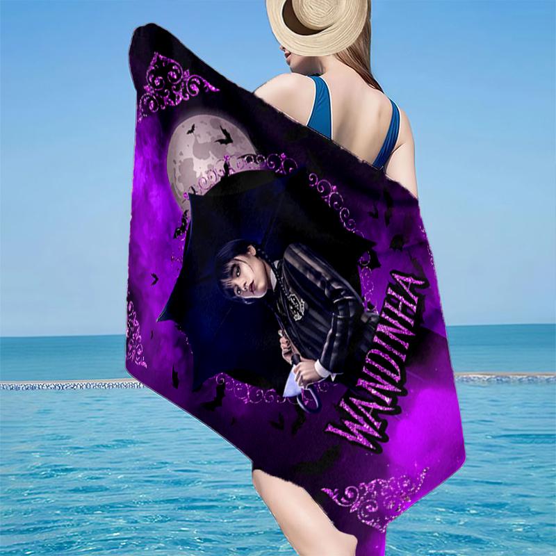 Mittwoch Gothic Strandtuch, Superweiche Mikrofaser, Geschenk für Sie/Ihn, Geburtstag, für Pool, Strand, Reisen, Heimdeko Fanartikel