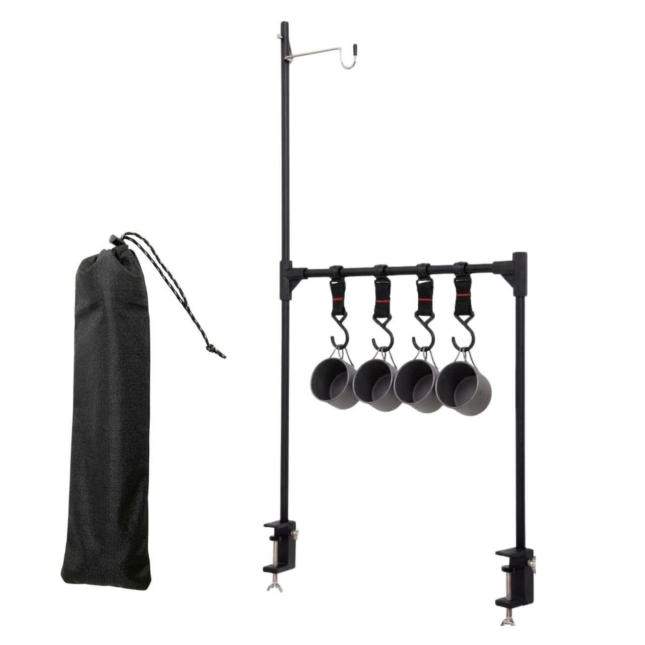 

[SEVEN EBISU] Camping External Lantern Stand Hanging Rack, Foldable, Lightweight, Cup Holder, Table Attachment, Outdoor Equipment Stand (with Lantern