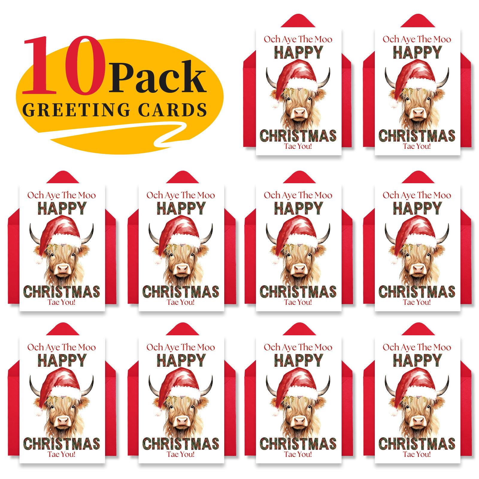 

Набор из 10 мультяшных рождественских конвертов для поздравительных открыток с разнообразными креативными рождественскими поздравительными открытками One Size