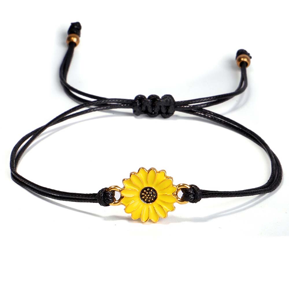 

Love And Friendship Daisy Wild Woven Bracelet Fashion Jewelry Couple Bracelet Sunflower Bracelet 1 pcs