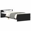 VidaXL Cadre de lit noir 75x190 cm petit simple bois d'ingénierie 835947