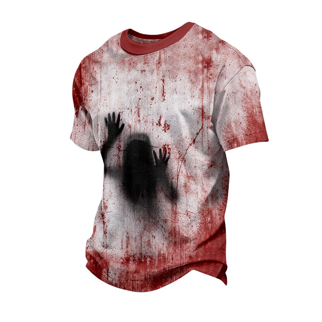 Men's Short Sleeve Halloween Print T-Shirt Casual Fashion Top
