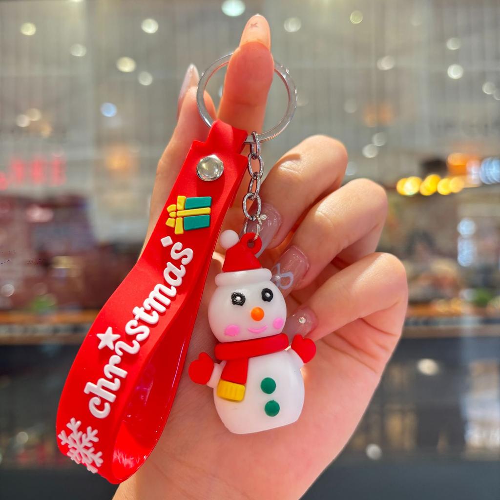 New Christmas Cartoon Keychain Bag Pendant Exquisite Santa Claus Car Keychain Small Gift