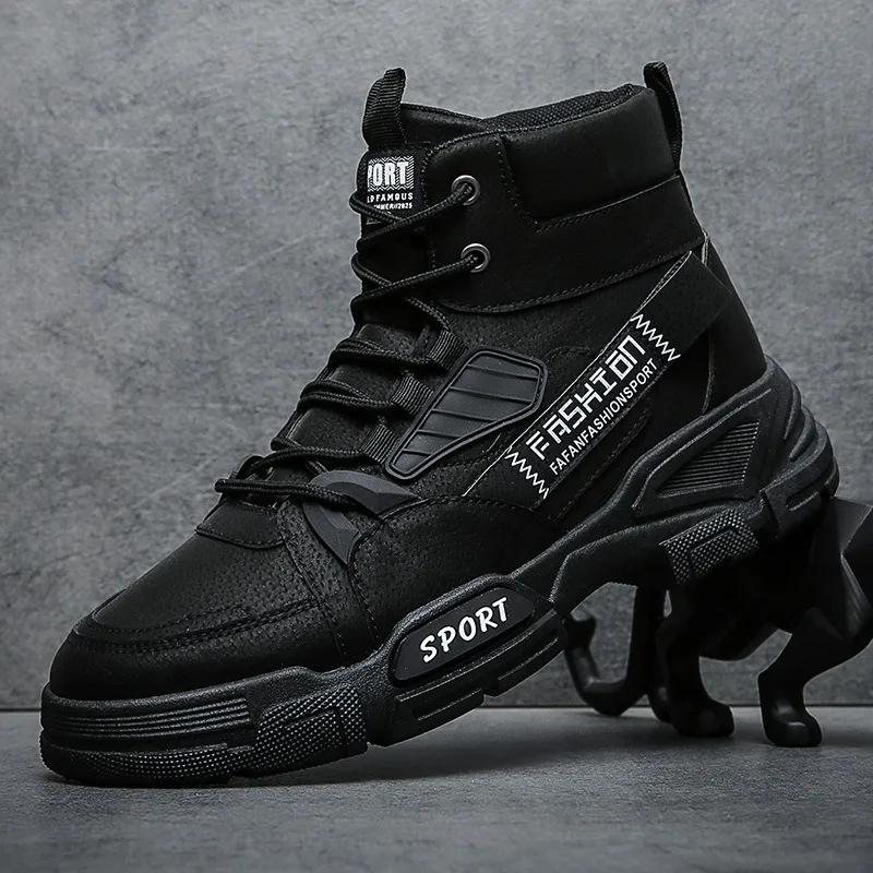 Fashion 2024 Men’s Casual Sneakers Platform Men Boots Comfortable High Top Ankle Boots Fashion Man Work Shoes Trend Versatiled Hombres