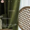American Vintage Olive Green Chenille Blackout Curtains High-end Herringbone Thickened Custom Curtains for Living Dining Bedroom