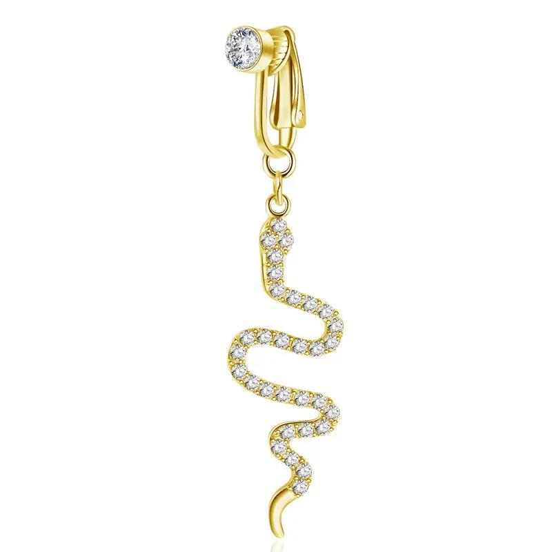 Non-Piercing Butterfly Fake Belly Piercing Butterfly Clip On Umbilical Navel Crystal Fake Piercing Fake Clip Belly Button Rings