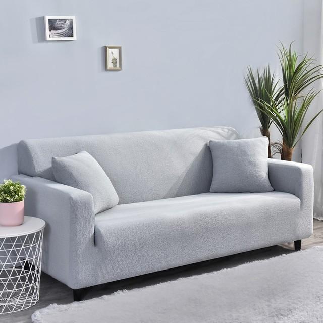 Wodoodporny pokrowiec na sofę Elastyczny jednolity kolor Pokrowiec na sofę do salonu Pokrowiec na narożną sofę w kształcie litery L Pokrowiec na fotel