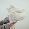 Ladies Casual Sports Shoes Winter Sports Shoes Women's Warm Shoes with Plush Fur Leather Lace-up Platform Heighters