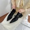 High Heels Women's Thick Heels Are Not Tired of Feet French One-word Single Shoes with Pointed Toes 2025 Spring and Summer New Fashion Huizhou Women'