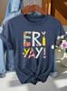 Friyay Teacher Women's Tee - Cute School Graphic Purple Top