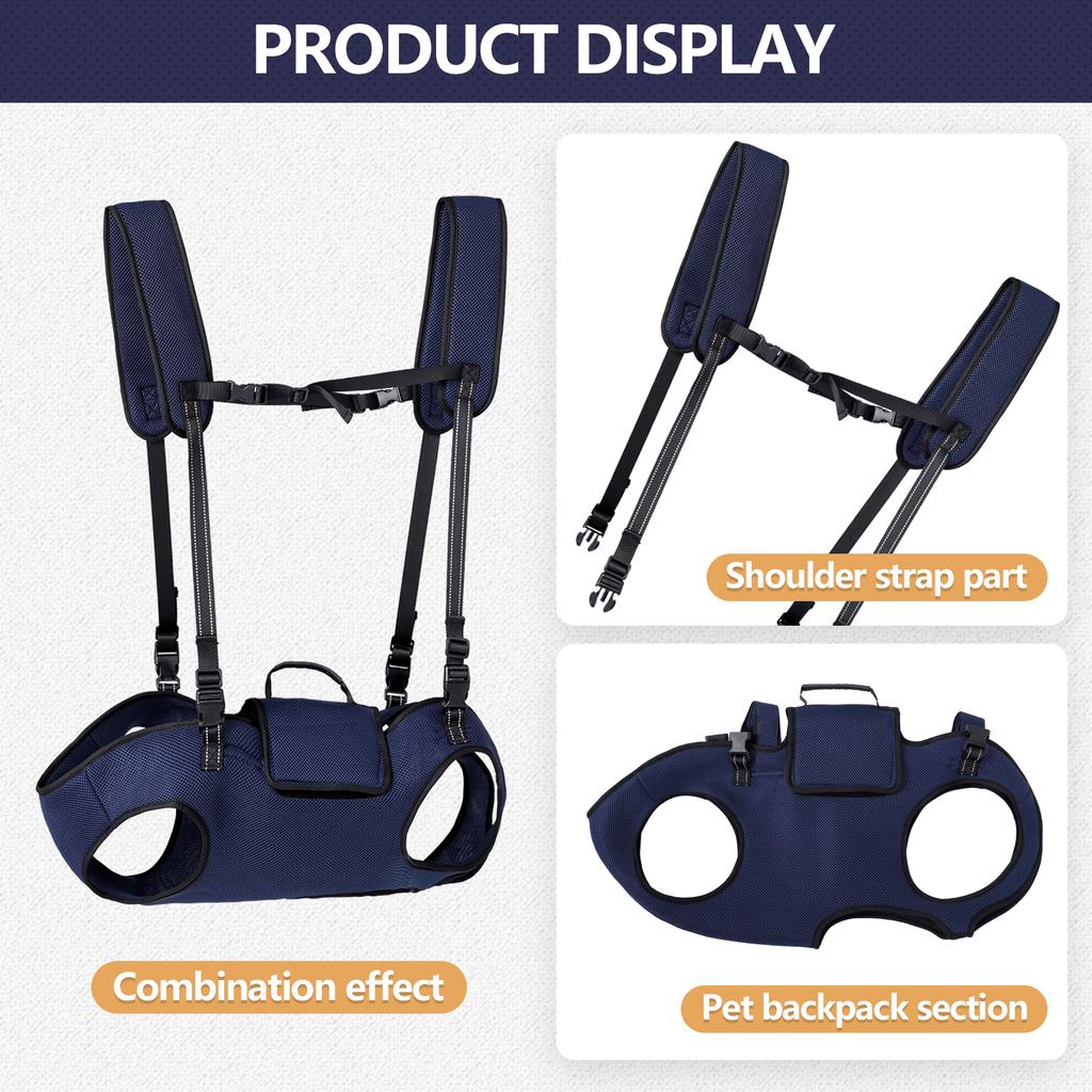Dog Lift Harness for Large Dogs-Full Body Dog Sling Carrier with Adjustable Straps & Control Handle, Breathable Support Backpack