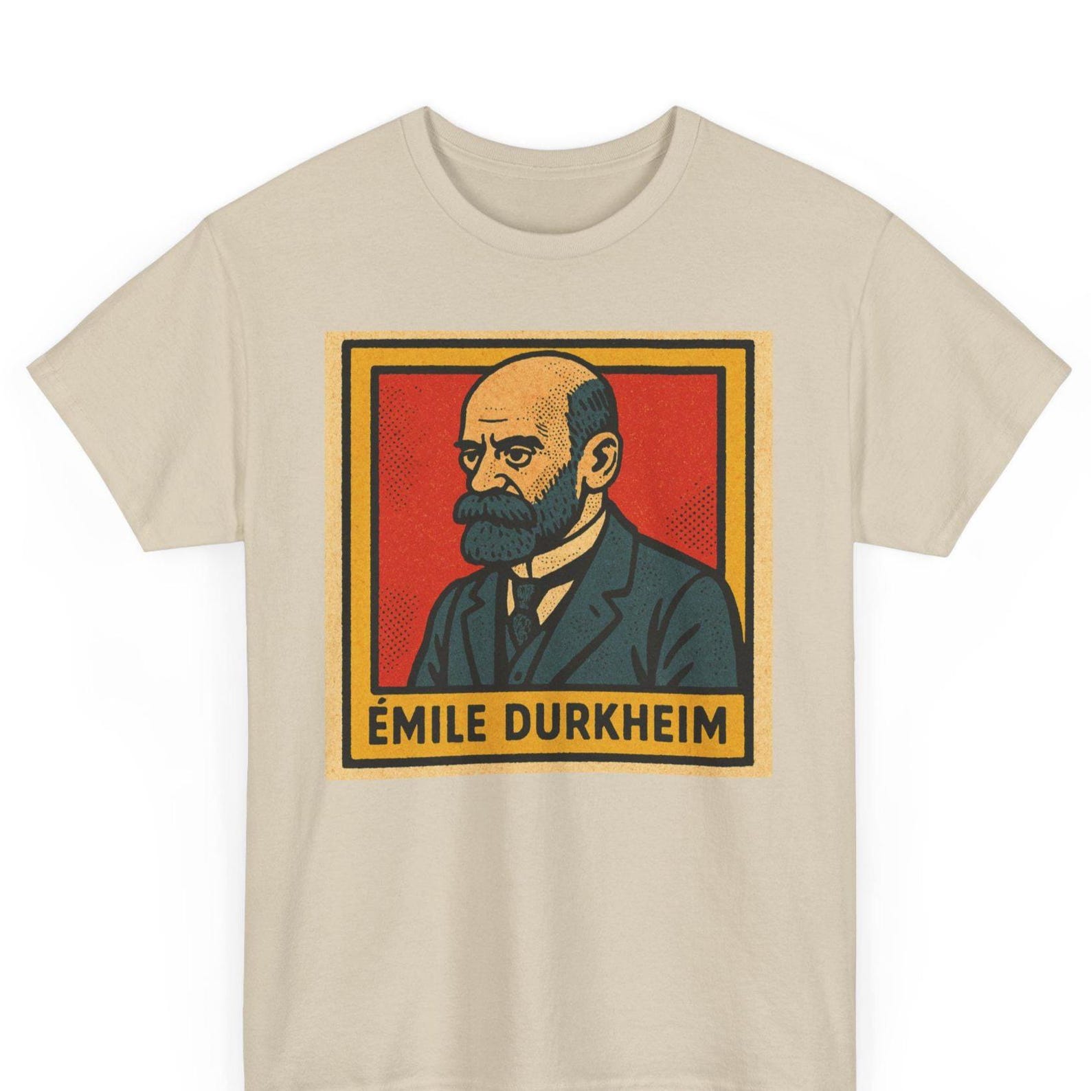 Emile Durkheim Comic T-Shirt: Retro Sociology Graphic Tee M