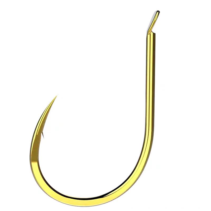 Jīn Qiān Yòu Barbed Fishing Hooks: Crooked Mouth, Flat Head, Thin Shank, Reinforced for Grass Carp