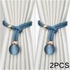 2pcs Adjustable High Grade French Ball Curtain Tiebacks, Convenient Draped Tiebacks Decorative Curtain Fixer Curtain Tiebacks