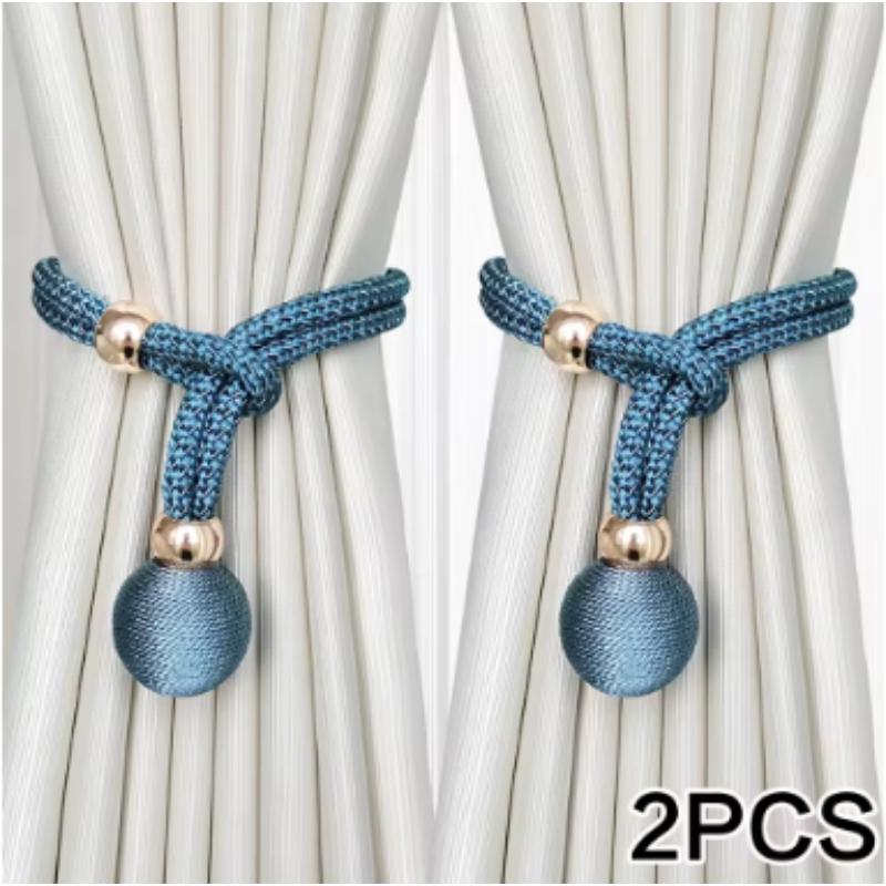 2pcs Adjustable High Grade French Ball Curtain Tiebacks, Convenient Draped Tiebacks Decorative Curtain Fixer Curtain Tiebacks