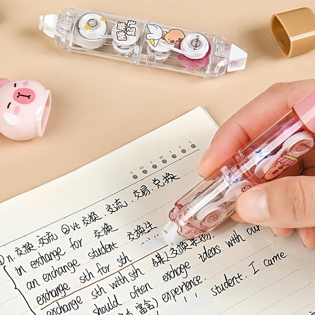 7pcs Capybara Stationery Set, Ruler & Correction Tape & Glue Tape & Eraser & Sticky Notes Value pack, Student Reward Gift