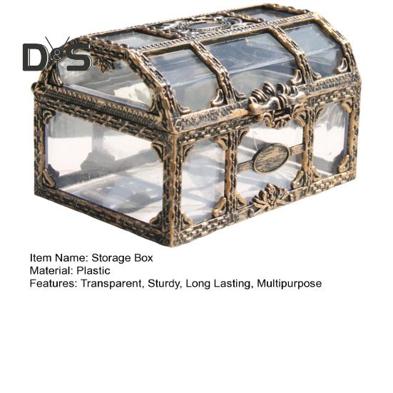 Retro Storage Box Jewelry Cosmetics Organizer Sturdy Structure Transparent Design Solid Jewelry Box Organizer Case