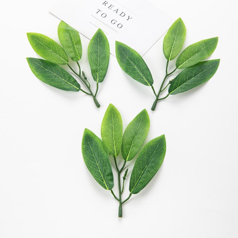 50PC Artificial Flowers Fake Plants Silk Oleander Leaf Wedding Party Wreath DIY Cake Material Christmas Home Room Decoration