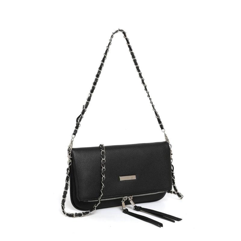 2025 new soft leather small square bag, European and American fashion versatile chain, underarm tassel single shoulder oblique span bag