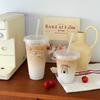 Cute Water Bottle With Straw Lid Kawaii Plastic Water Cups For Coffee Juice Milk Tea Portable Reusable Drinking Bottle BPA Free