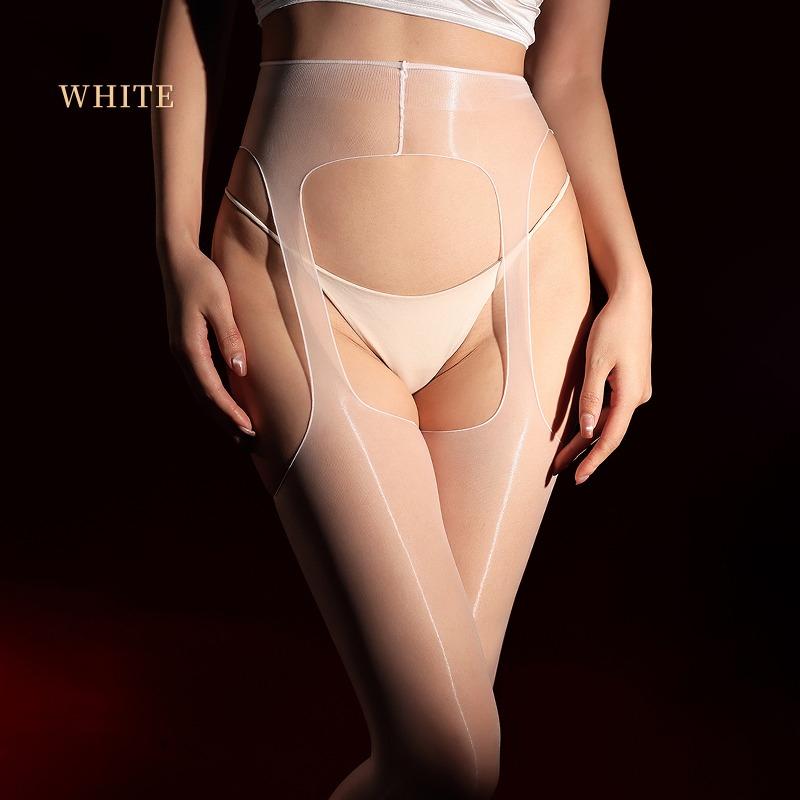 Sexy Four Side Hollow Out Women Shiny Pantyhose Girl Party Dance Seamless Tights Erotic Sheer Sex Game Sm Toys Cos Ootd