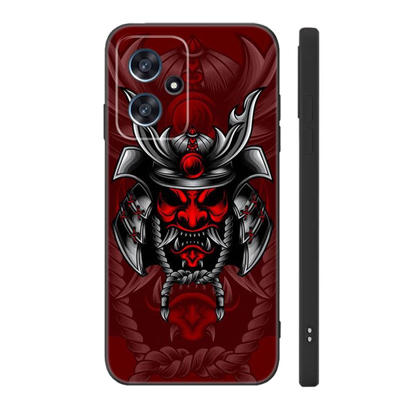 Japanese Samurai Art Black Silicone Phone Case For Xiaomi POCO X3 X4 NFC F3 F4 GT F5 M3 M4 M6 X5 X6 Pro 5G C55 C65 M5