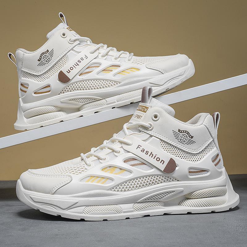 Outdoor High Top Men Casual Shoes Breathable Walking Sneakers Comfortable Athletic Jogging Shoes Lightweigh Fashion Sport Boots