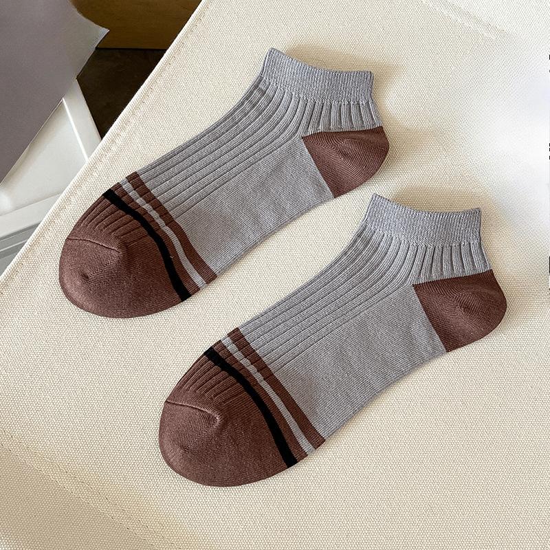 

Мужские летние тонкие спортивные носки-лодочки с коротким паголенком и низким верхом, в сочетающихся цветах 1 pair светло-серый