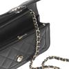 Chanel 23b Gold Buckle Chain Diamond Pattern Leather Chain Strap Sheepskin Material Gold Hardware Messenger Bag Women'S Black