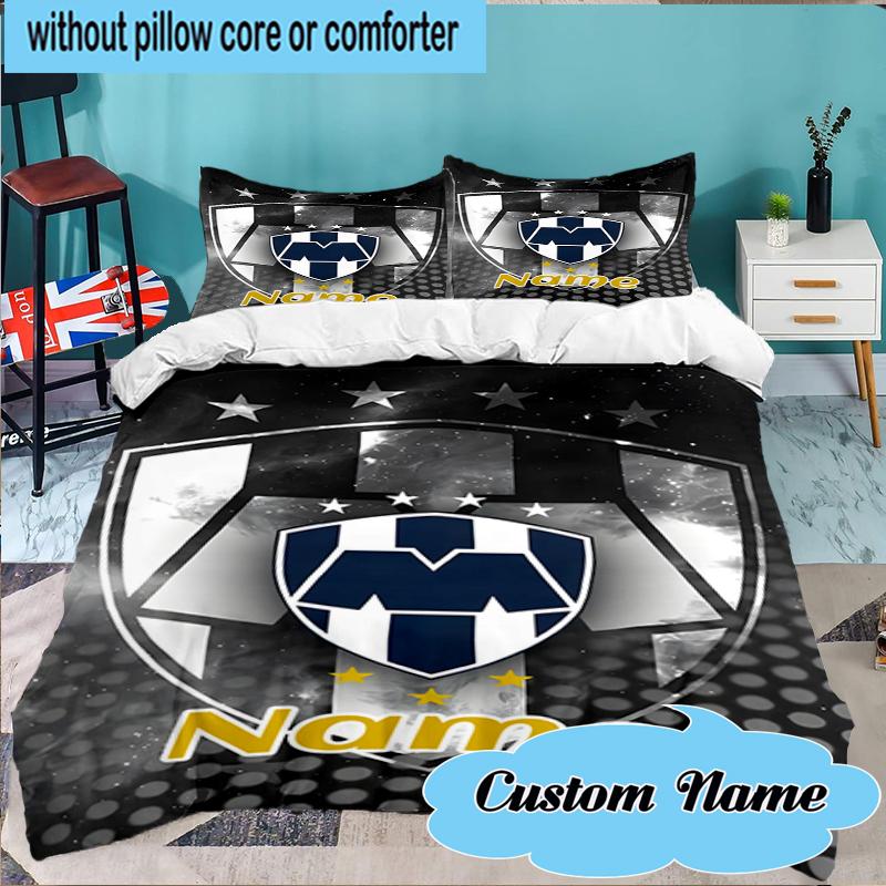 Custom Name Galactic Monterrey Crest Bedding Set 3pcs, Bedding Set Including 1pc Duvet Cover And 2pcs Pillowcases for Bedroom, Dormitory Gift