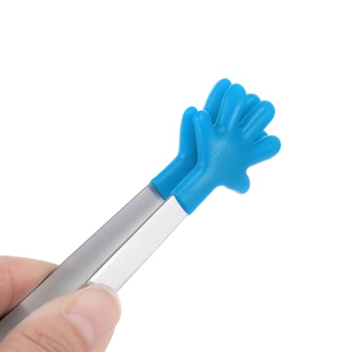 Uxcell Mini Food Tongs, 5.67" Hand-Shaped Stainless Steel with Silicone Tips, Small Cooking Tongs, Kitchen Food Tongs, Serving Tongs for Cooking, Gril