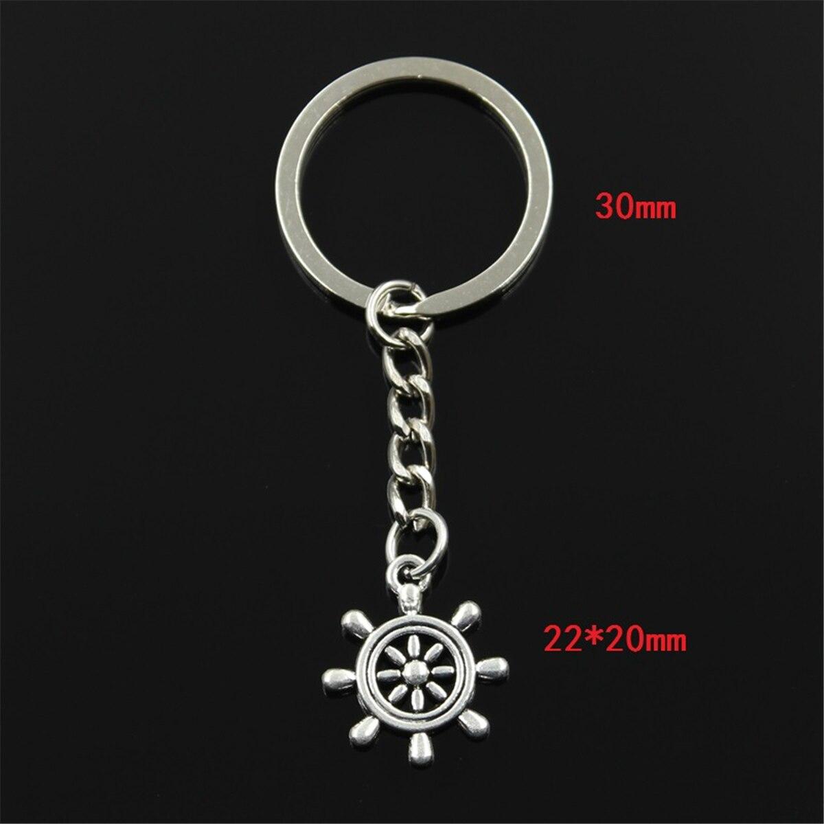 

Модный брелок 22x20 мм, штурвал, руль, подвески, сделай сам, мужские ювелирные изделия, автомобильный брелок, кольцо, держатель, сувенир, подарок серебряный
