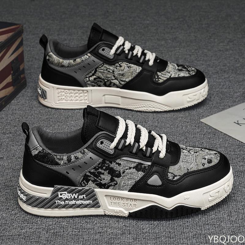 Fashion Men's Shoes Summer Breathable Versatile Casual Design Sense Niche Board Shoes Youth Sports Thick Sole Raised Canvas Trendy Shoes