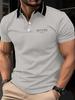 Men'S Digital Print Polo Shirt | Quick-Dry, Breathable, Casual Fit with Letter Print, Round Neck, Lightweight and Comfortable