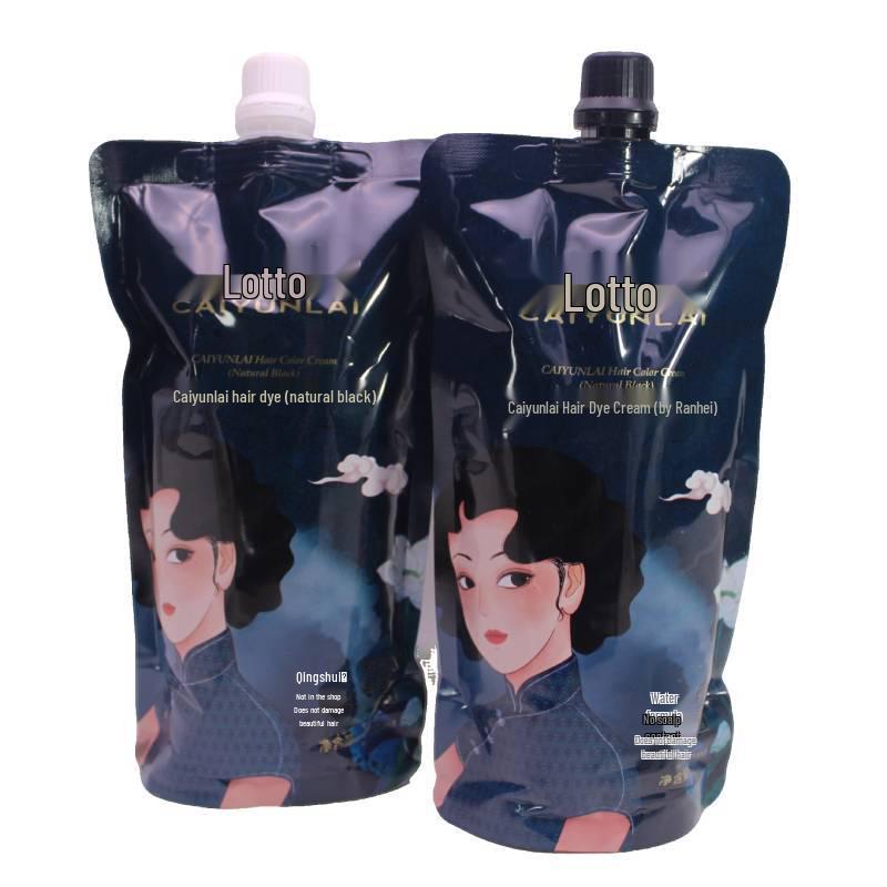 Caiyunlai Color Chinese Hair Dye Cream: Non-Stick, Gray Coverage, Gentle Care, No Damage.