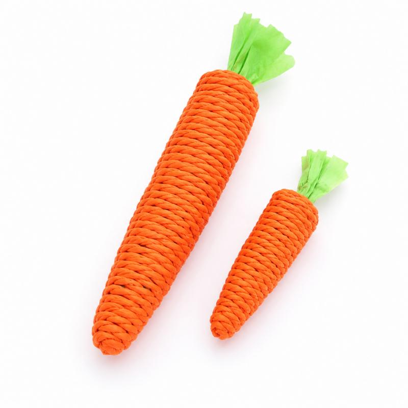 Cat Toy Carrot Sound Pet Products Bite Resistant Paper Rope Scratcher Clean Teeth Interactive Play Cat Carrot Chew Toy for Cat