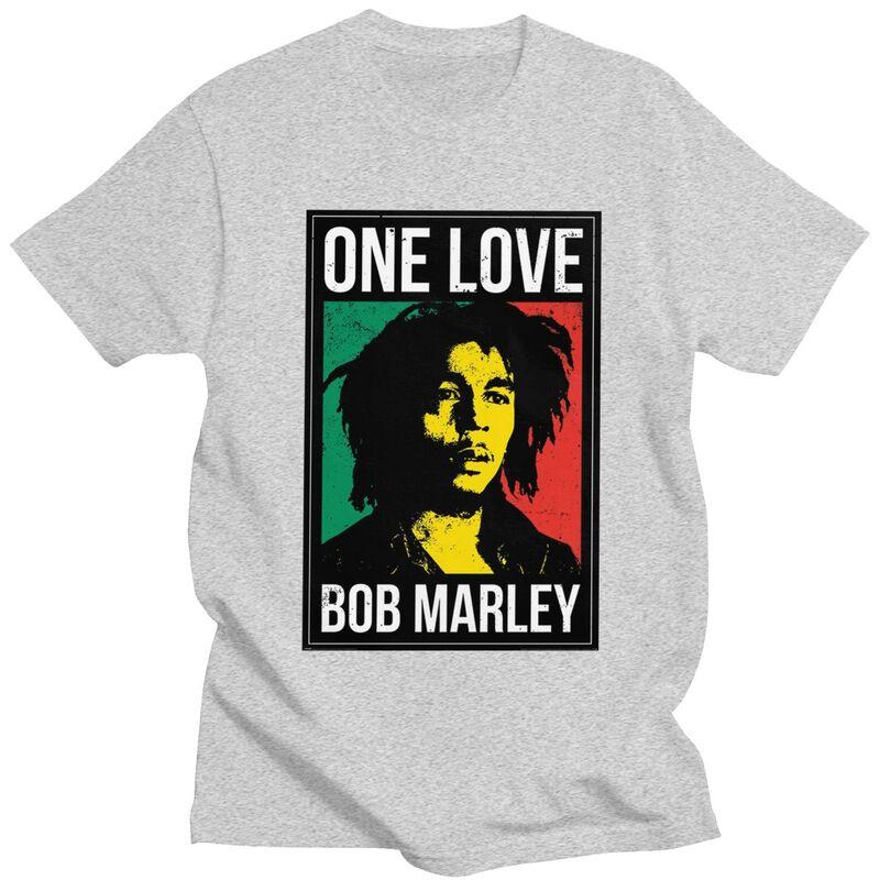 T-shirt Personalizzata Giamaica Reggae Rock Bob Marley Uomo Manica Corta T-shirt Casual Top 100% Cotone Slim Fit T-shirt Regalo