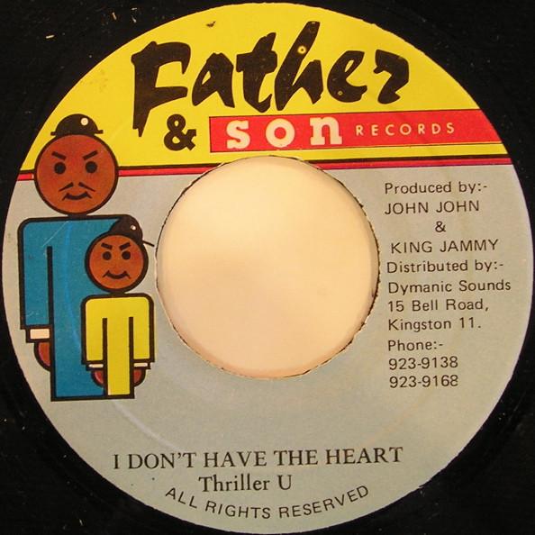 

7inch Record THRILLER U I Dont Have The Heart NONE Father Son Re Jamaica Reggae Ska Dub Used