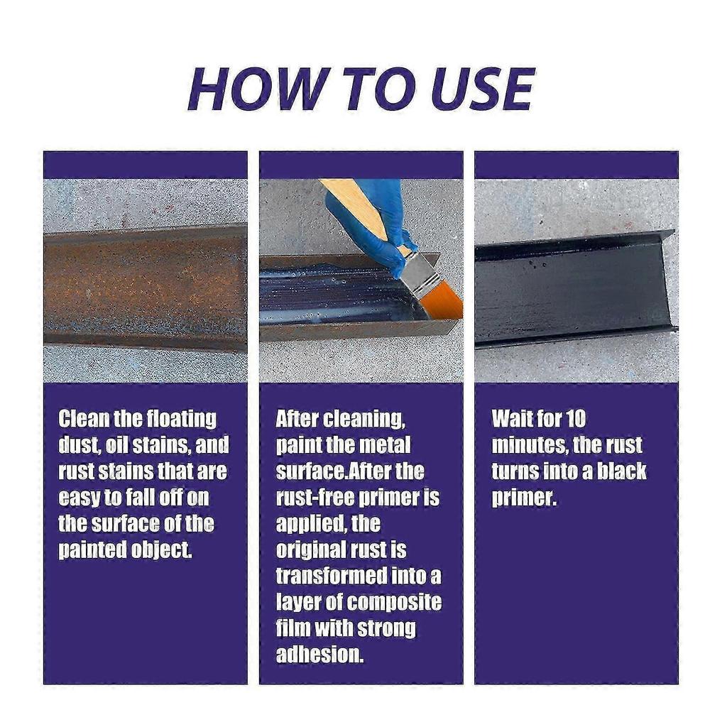 Effective Rust Remover Paint - Fast-Acting Metal Rust Removal & Long-Lasting Protective Coating for Tools, Vehicles & Outdoor Furniture, 126g