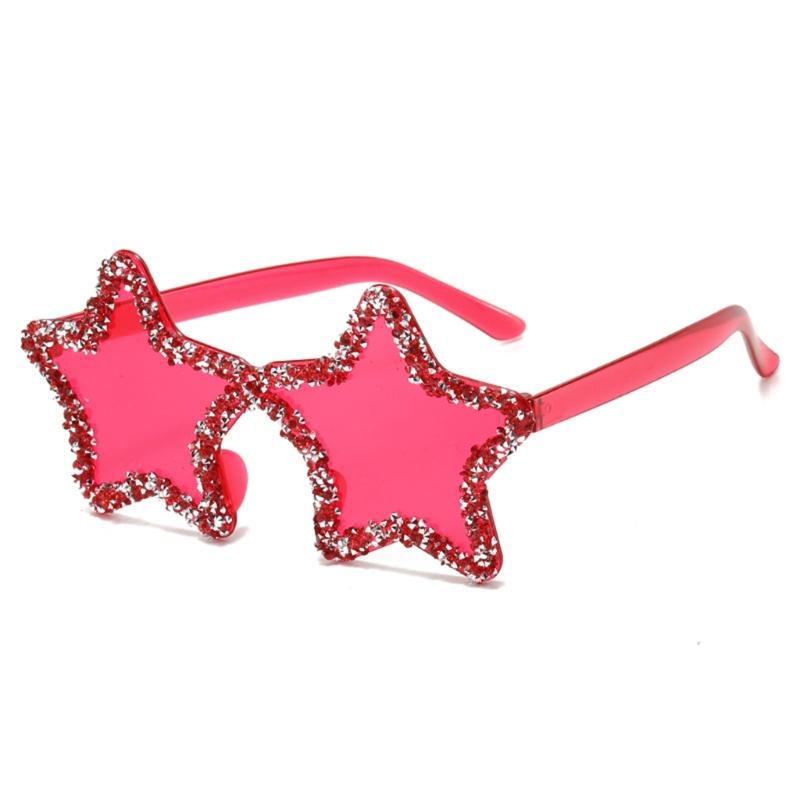 Stylish Hip Hop Glittering Sunglasses Photo Props Plastic Star Trendsetters Hip Hop Sunglasses Hipsters Props