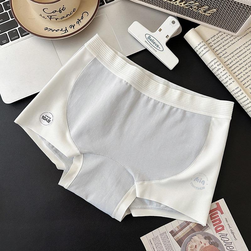 

Antibacterial Cotton Womens Underwear Seamless Hipster Sports Briefs Pure Cotton Plus Size XL светло-синий