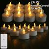 Candles 12/24 Pack Warm Yellow Flameless LED Tea Lights Battery Operated 200+Hours For Aniversary Wedding Home Table Decoration