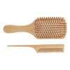 Wooden Paddle Comb Set Brush and Tail Comb Set Paddle Detangling Hairbrush and Tail Comb for Styling