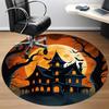 1pc Haunted House Moonlit Night Office Round Area Rug, Under Office Chairs Bedroom Living Room Home Decor, Room Deco, Available in Various Sizes