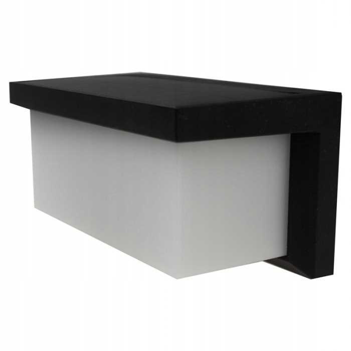 Solarna Lampa Elewacyjna Kinkiet Led Z Czujnikiem Ruchu Soe-12 Ip54 Czarna