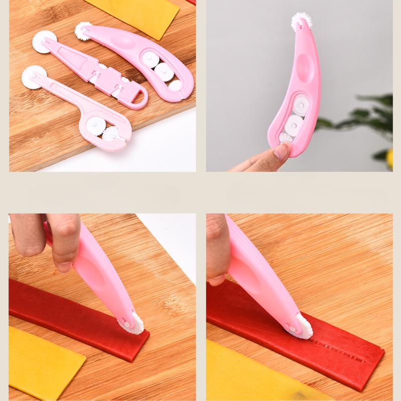 1Pc Kitchen Creative Mold Set Straight Wheel Knife Curved Wheel Knife Baking Cake DIY Fondant Small Wheel Knife Mold